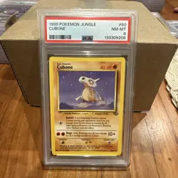 1999 POKEMON JUNGLE 1ST ED #50 CUBONE PSA 8 - Image 2