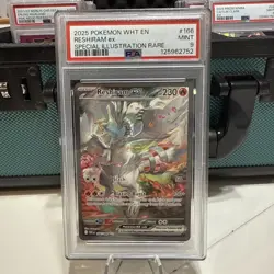 2025 POKEMON WHT EN-WHITE FLARE SPECIAL ILLUSTRATION RARE #166 RESHIRAM EX PSA 9 - Image 1