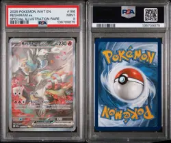 2025 POKEMON WHT EN-WHITE FLARE SPECIAL ILLUSTRATION RARE #166 RESHIRAM EX PSA 9 - Image 3