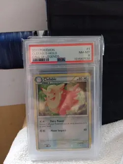 2011 POKEMON CALL OF LEGENDS #1 CLEFABLE-HOLO PSA 8 - Image 1