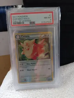 2011 POKEMON CALL OF LEGENDS #1 CLEFABLE-HOLO PSA 8 - Image 3