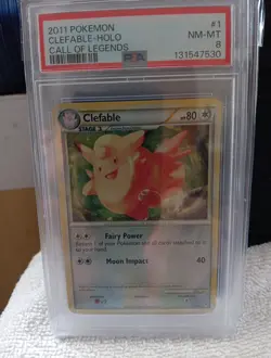 2011 POKEMON CALL OF LEGENDS #1 CLEFABLE-HOLO PSA 8 - Image 4