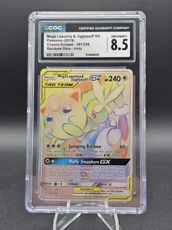 2019 POKEMON SUN & MOON COSMIC ECLIPSE FA/MEGA-LOPUNNY JIGGLYPUFF GX CGC 8.5 - Image 1