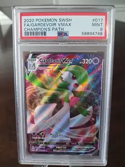 2020 Pokemon SWSH Champion's Path Gardevoir VMAX Full Art #017 PSA 9 - Image 1
