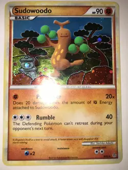 1X Pokemon TCG 9/95 Sudowoodo HGSS Unleashed Holo *SWIRL* Rare LP/NM - Image 1