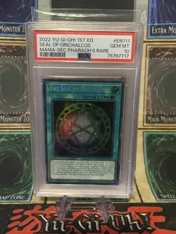 Yu-Gi-Oh! SECRET PHARAOH'S RARE THE SEAL OF ORICHALCOS MAMA 2022 PSA 10 GEM MT - Image 3