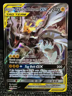 Pokemon Pikachu & Zekrom GX TCG Sun & Moon SM168 Holo Promo - Image 1