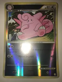 Pokemon TCG Clefable (HeartGold SoulSilver HGSS 3/123) Reverse Holo LP/NM - Image 1