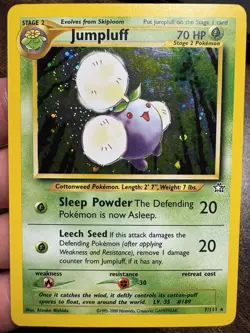 Pokemon TCG Jumpluff Neo Genesis Holo SWIRL 7/111 Unlimited Rare Card - Image 1