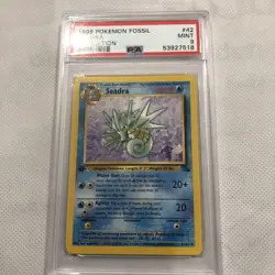 1999 Pokemon Fossil Set 1st Edition Seadra 42/62 Uncommon - PSA 9 MINT - Image 1