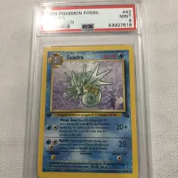 1999 Pokemon Fossil Set 1st Edition Seadra 42/62 Uncommon - PSA 9 MINT - Image 2