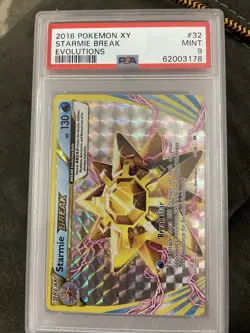 Pokemon PSA 9 Starmie Break XY Evolutions 2016 Holo #32/108 Card - Image 1