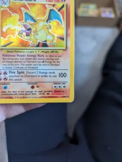 Pokemon TCG Charizard Base Set Holo 4/102 Unlimited Rare WOTC Vintage - Image 3