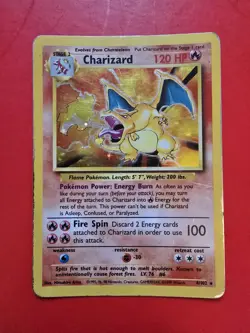 Pokemon TCG Charizard Card 4/102 WOTC 1999 Rare Holo Base Set - Image 1
