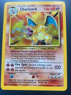 Charizard Base Set 1999 Holo 4/102 Pokemon TCG WOTC - Image 1