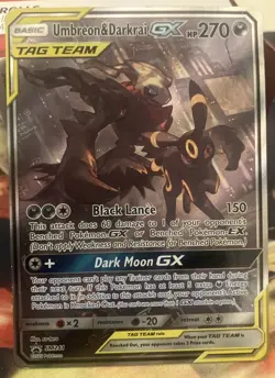 Umbreon & Darkrai GX Tag Team SM241 Alternate Full Art Promo Pokemon *Damaged - Image 1