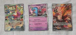 3 Rare Pokemon holo/foil cards - Blaziken, Fuecoco, Wobbuffet GREAT Condition - Image 1