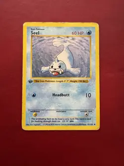 Seel 41/102 Shadowless 1st Edition Base Set Pokemon Card HP - Image 1
