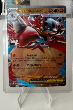 Mega Lucario Ex Pokemon Prize Pack Series 8 Promo Pokemon Card NM/LP - Image 1