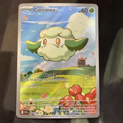 Cottonee 090/086 Sv: White Flare Holo Pokemon Card Full Art Grass Type - Image 1