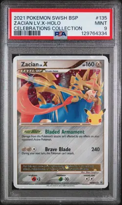 Zacian LV. X SWSH135 SWSH: Sword & Shield Promo Cards Holo PSA 9 - Image 1