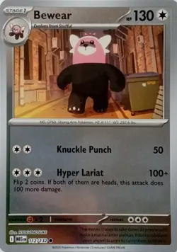 112/132 BEWEAR REVERSE HOLO MEGA EVOLUTION POKEMON CARD - Image 1