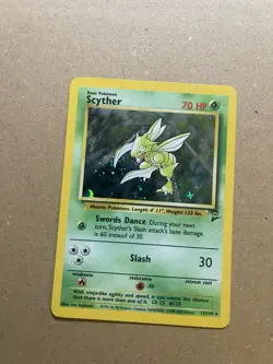 Scyther 17/130 HOLO Rare Base Set 2 WOTC Vintage Pokemon Card Near Mint - Image 5