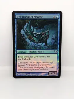 MTG Deepchannel Mentor Foil Shadowmoor 33 Fast Free Shipping Vintage NM/LP - Image 1