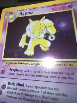 1999 Pokemon TCG Hypno 8/62 Fossil Set Holo Rare Card Vintage WOTC NM - Image 3