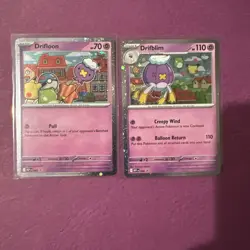 Pokemon Mega Evolution - Drifloon MEP005 & Drifblim MEP006 Cosmos Holo Promo NM - Image 1