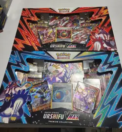 New Pokemon Rapid Strike & Single Strike Urshifu VMAX Premium Box Red and Blue - Image 1