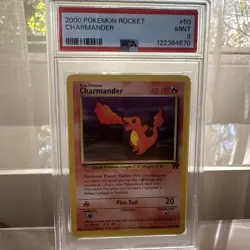2000 Pokemon TCG Team Rocket Charmander 50/82 PSA 9 Unlimited - Image 1