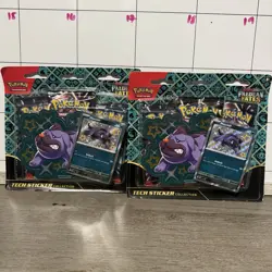Pokemon TCG: Paldean Fates Tech Sticker Collection 3 Pack Blister (Maschiff) x2 - Image 1