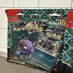 Pokemon TCG: Paldean Fates Tech Sticker Collection 3 Pack Blister (Maschiff) x2 - Image 3
