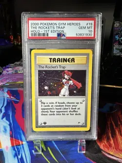 2000 Pokemon Gym Heroes The Rocket’s Trap Holo 1st Edition #19 PSA 10 Gem Mint - Image 1