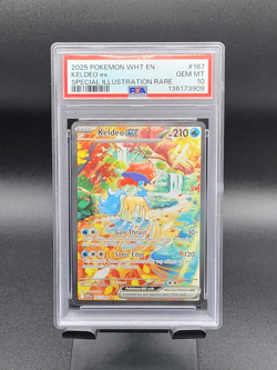 KELDEO EX ~ 2025 White Flare EN 167/086 ~ Special Illustration Rare PSA 10 - Image 1