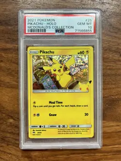 2021 Pokemon McDonald’s Collection #25 Pikachu Holo PSA 10 - Image 1