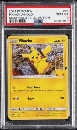 2021 POKEMON MCDONALD'S COLLECTION #25 PIKACHU-HOLO PSA 10 Chaser/Mystery Set - Image 1
