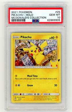2021 Pokemon McDonald’s Collection #25 Pikachu Holo PSA 10 Gem Mint - Image 1
