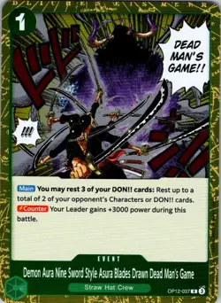 Demon Aura Nine Sword Style Asura Blades Drawn Dead Man's Game R One Piece CCG - Image 1