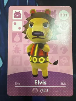 #231 Elvis Animal Crossing Amiibo Card AUTHENTIC Series 3 Never Scanned - Image 1