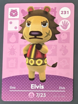 #231 Elvis Animal Crossing Amiibo Card AUTHENTIC Series 3 Never Scanned - Image 1
