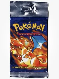 Pokemon Base Set Unlimited Sealed Booster New Pack 1999 Charizard Art Long Pack - Image 1