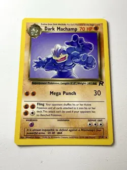 Dark Machamp Team Rocket Vintage Pokemon Rare WOTC Card 27/82 Non-Holo EXC - Image 1