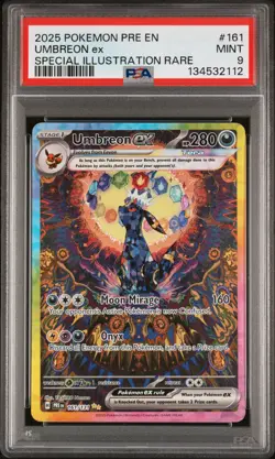 2025 POKEMON PRE EN-PRISMATIC EVOLUTIONS #161 UMBREON EX PSA 9 - Image 1