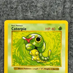 Vintage Pokemon Base Set Shadowless Caterpie 45/102 Common NM Near Mint - Image 3