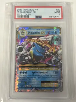 Pokemon TCG Mega-M Blastoise EX XY Evolutions Holo Rare Card 22/108 PSA 9. - Image 1