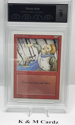 MTG - Revised - Stone Rain - Graded - PCG 9.0 - Vintage - Image 1