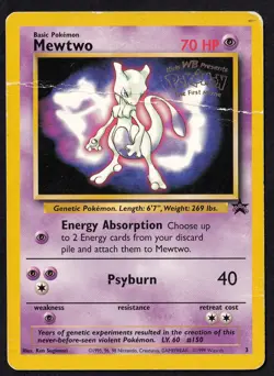 Mewtwo Pokemon the First Movie WB Promo 1999 Card #3 #150 DMG - Image 1