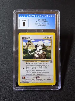 Pokemon TCG 2001 Smeargle 32 WOTC Black Star Promo Card Graded CGC 8 - Image 1
